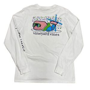 Vineyard Vines Apres Ski Bro Whale Long-Sleeve Pocket Tee Size Small